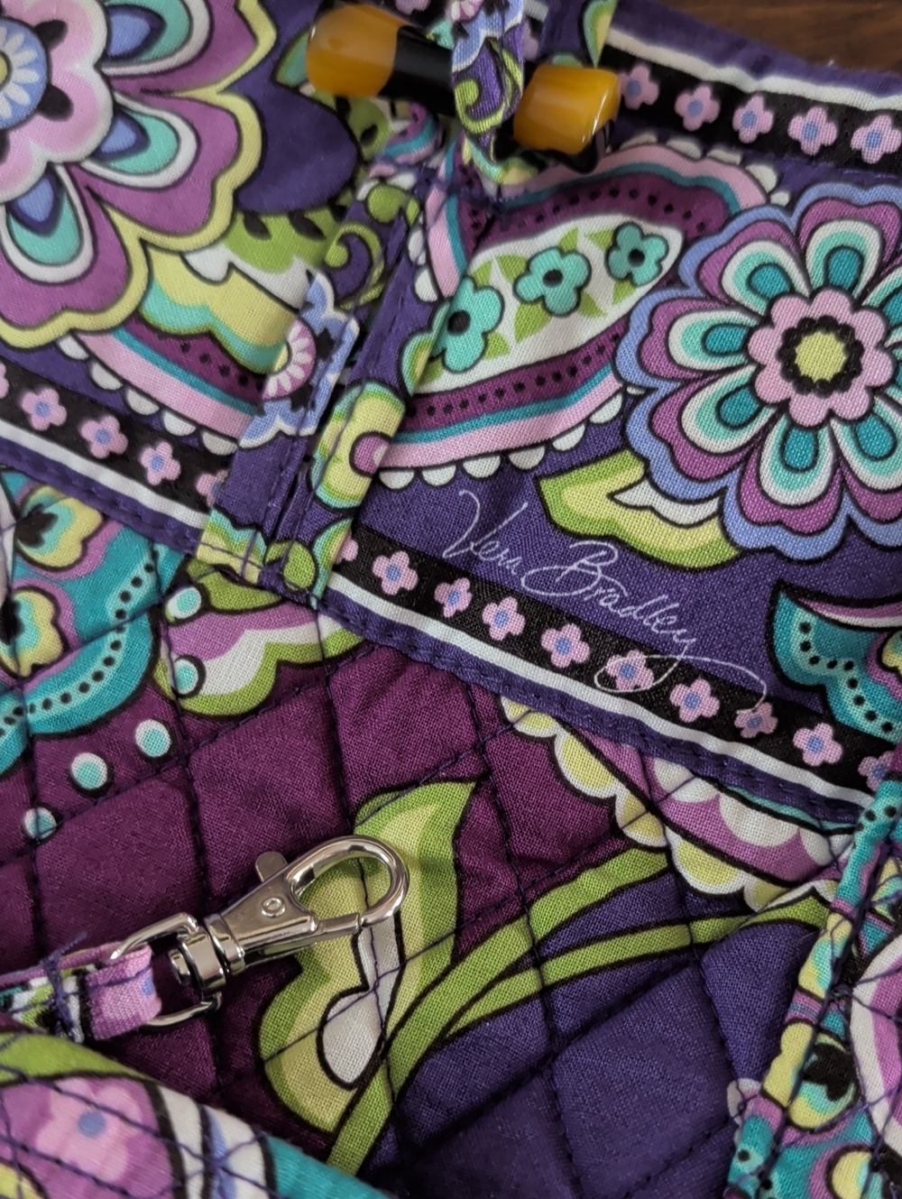 Vera Bradley Retired Heather Paisley Quilted Tote Teal and Purple - SALE!! - Picture 10 of 15